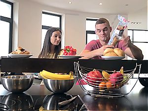 super hot threesome with Nikky Thorne and Alyssia Kent and the luckiest stud alive