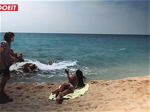 LETSDOEIT - steaming dark-hued teenage romped stiff At The Beach